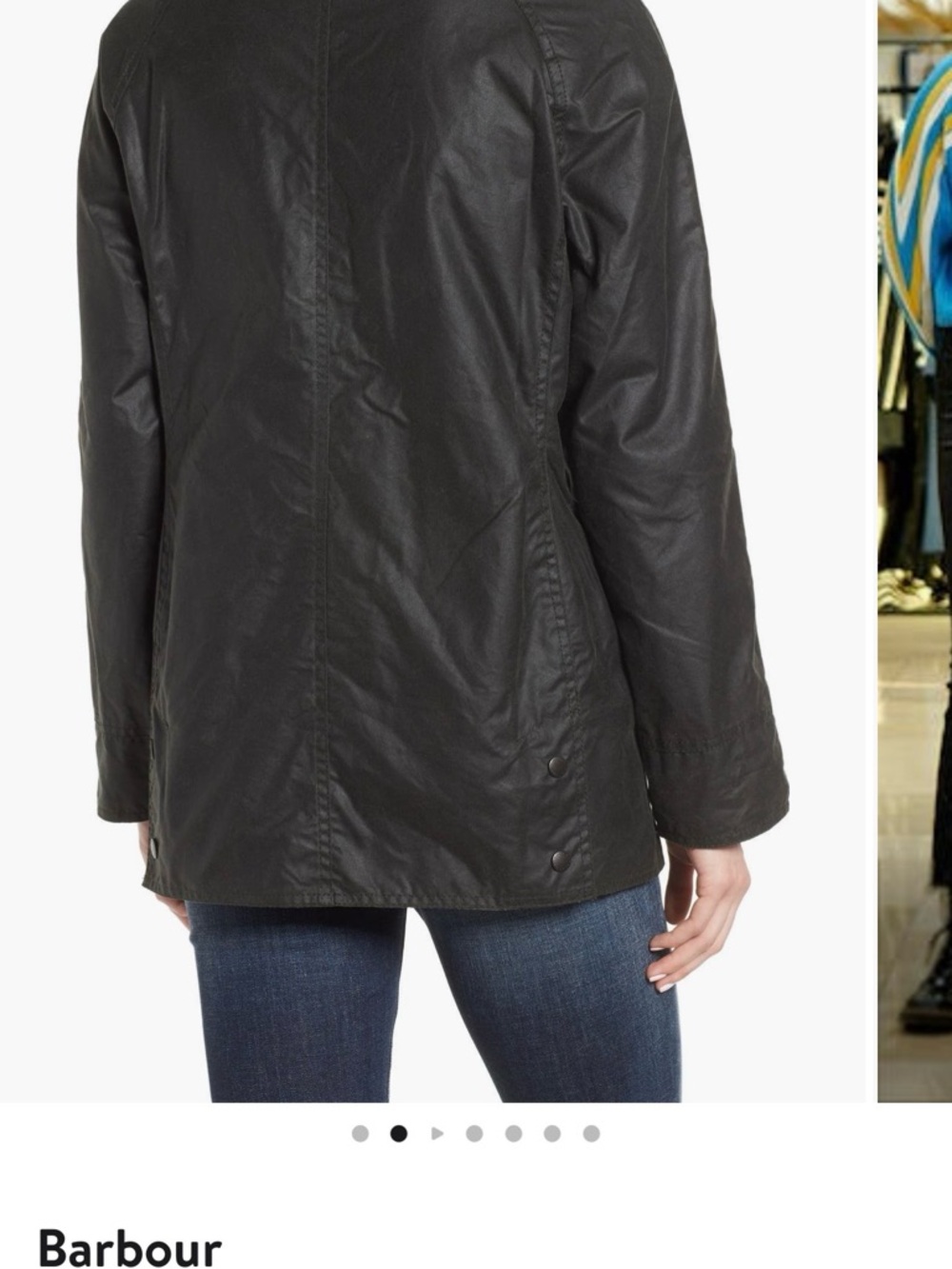 Barbour Women's Olive Beadnell Waxed Cotton Jacket Size 6 Like New - Picture 3 of 16